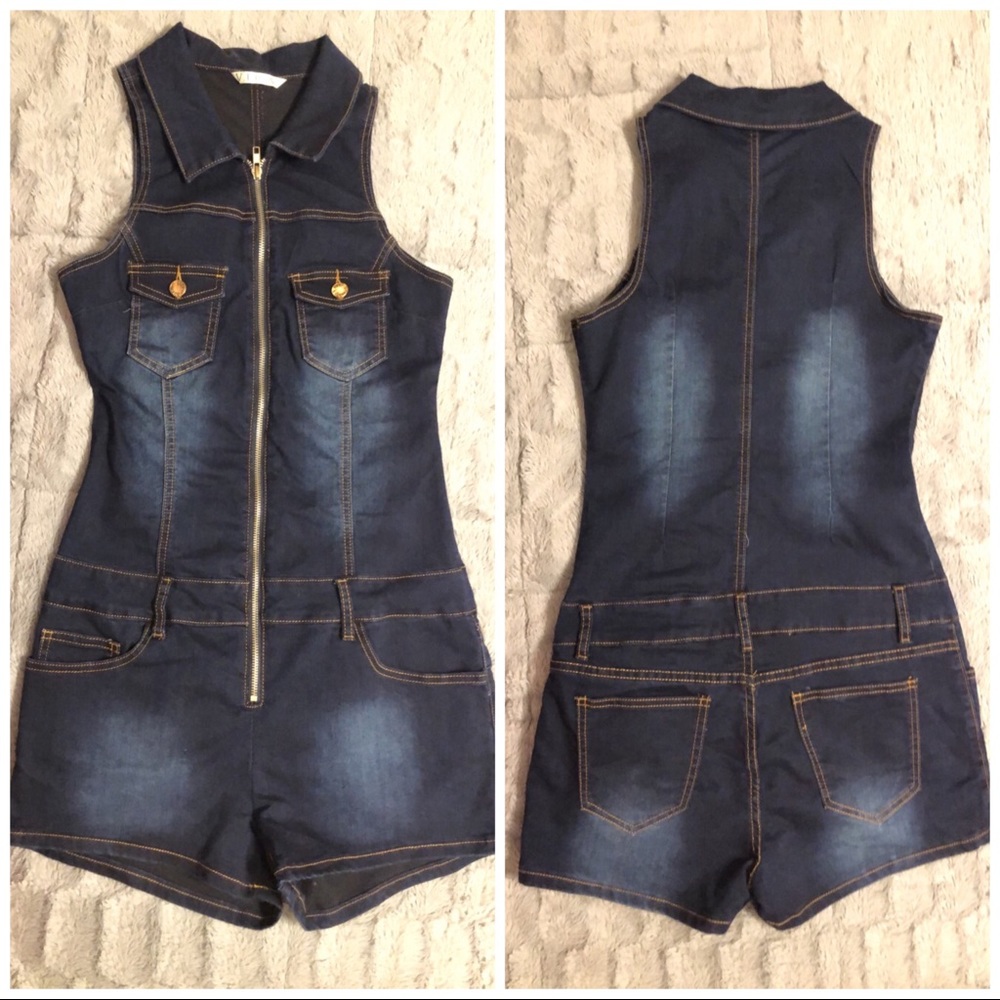 Jean short bodysuit